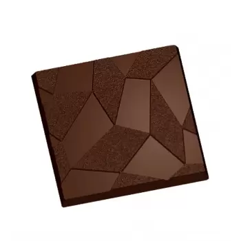 Cabrellon 17100 Polycarbonate Geometric Tablet Chocolate Mold - 80x80x7.5mm - 2x3 Cavity - 275x175x24mm - 50gr Tablets Molds