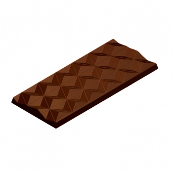 Cabrellon 17590 Polycarbonate Geometric Tablet Chocolate Mold - 150x66x10mm - 3x1 Cavity - 275x175x24mm Bars, Tablet & Napoli...