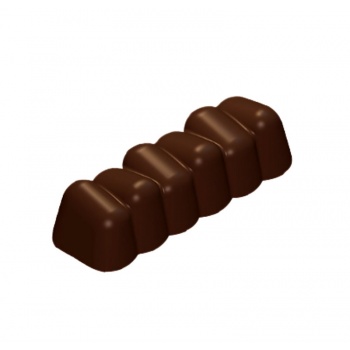 Cabrellon 16968 Polycarbonate Modern Bar Chocolate Mold - 73x25x18mm - 2x7 Cavity - 275x175x24mm Modern Shaped Molds