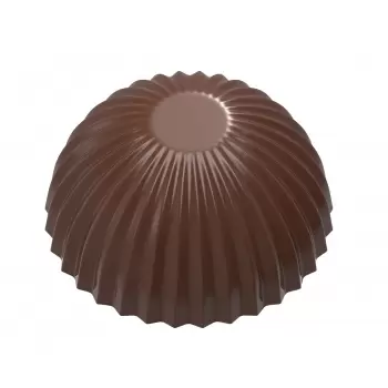 Chocolate World CW1967 Polycarbonate Pleated Bottom Part of Egg (CW1968) Chocolate Mold - 24.5 x 24.5 x 13 mm - 5gr - 3x8 Cav...