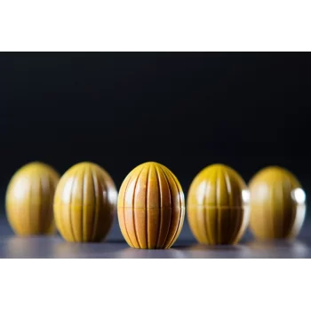 Polycarbonate Coconut / Stiped Sphere Chocolate Mold - 23 x 23 x 29 mm - 10.5gr - 3x8 Cavity - 275x135x24mm