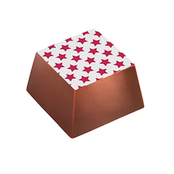 Chocolate World LF017690 Chocolate Transfer Sheets - Red Stars - 123 x 263 mm - 20 sheets Chocolate Transfer Sheets