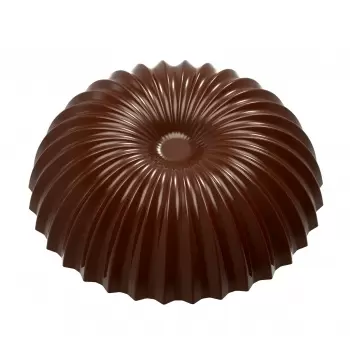 Chocolate World CW1970 Polycarbonate Half Pleated Couple (Base CW1971) Chocolate Mold - 46.5 x 46.5 x 15 mm - 23gr - 2x5 Cavi...