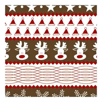 Chocolate World LF003247 Chocolate Transfer Sheets - Christmas Reindeer and Snowflakes - 123 x 263 mm - 20 sheets Chocolate T...