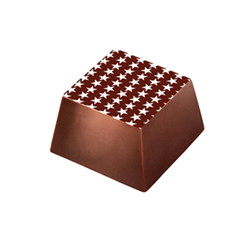 Chocolate World LF017689 Chocolate Transfer Sheets White Stars