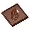 Chocolate World CW1540 Polycarbonate Caraque Square Cocoa Bean (Same as CW2431) Chocolate Mold - 34x34x5mm - 4.35gr - 3x7 Cav...