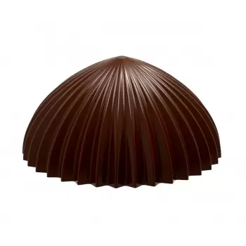 Chocolate World CW1952 Polycarbonate Half Sphere Pleated Chocolate Mold - 30.5 x30.5 x 16 mm - 8gr - 3x7 Cavity - 275x135x24m...