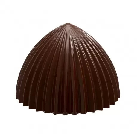Chocolate World CW1971 Polycarbonate Melo Cake Pleated Chocolate Mold - 46.5 x 46.5 x 35 mm - 41gr - 2x5 Cavity - 275x135x24m...