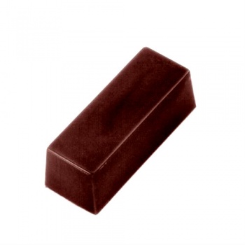 Chocolate World CW1418 Polycarbonate Small Log / Brick Chocolate Mold - 37 x 15 x 13 mm - 8gr - 7x6 Cavity - 275x135x24mm Tra...