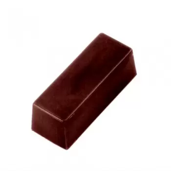 Chocolate World CW1418 Polycarbonate Small Log / Brick Chocolate Mold - 37 x 15 x 13 mm - 8gr - 7x6 Cavity - 275x135x24mm Tra...