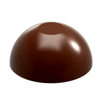 Chocolate World CW1953 Polycarbonate Flattened Sphere (Fits CW1974) Chocolate Mold - 27 x 27 x 13 mm - 6.5gr - 4x8 Cavity - D...