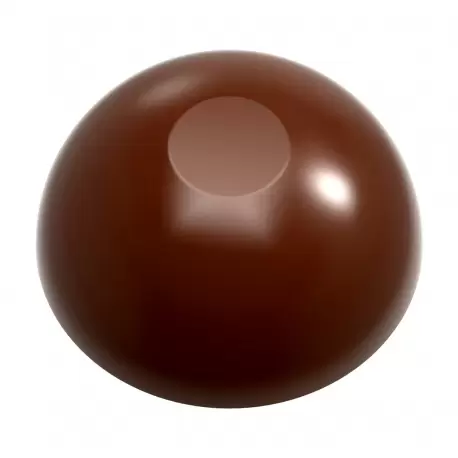 Chocolate World CW1953 Polycarbonate Flattened Sphere (Fits CW1974) Chocolate Mold - 27 x 27 x 13 mm - 6.5gr - 4x8 Cavity - D...