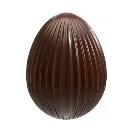 Chocolate World CW1968 Polycarbonate Pleated Upper Part of Egg Chocolate Mold - 24.5 x 24.5 x 20 mm - 7.5gr - 3x8 Cavity - 27...