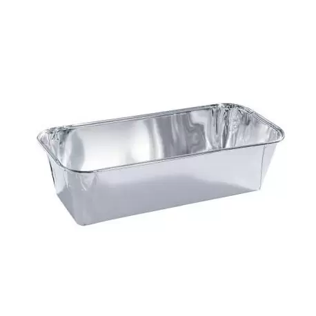 18335 Disposable Aluminum Foil Loaf Pan Straight Smooth Sides - 160 x 80 x 58 mm - 595 ml - Pack of 100 Aluminum Baking Molds