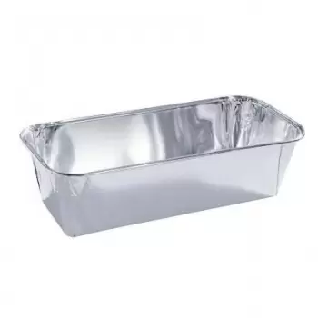 18337 Disposable Aluminum Foil Loaf Pan Straight Smooth Sides - 193 x 72 x 50 mm - 550 ml - Pack of 100 Aluminum Baking Molds