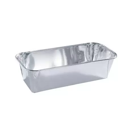 Disposable Aluminum Foil Loaf Pan Straight Smooth Sides - 193 x 72 x 50 mm - 550 ml - Pack of 100