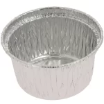 GO105 Aluminum Disposable Individual Round Muffin Pan - Ø 64 x 41 mm - 105 ml - Pack of 100 Aluminum Baking Molds