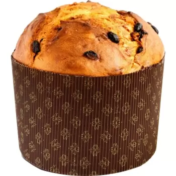 Pastry Chef's Boutique M170-60 Novacart Corrugated Round Traditional High Style Panettone (Panettone Alto) - 6 5/8'' x 4 5/8'...