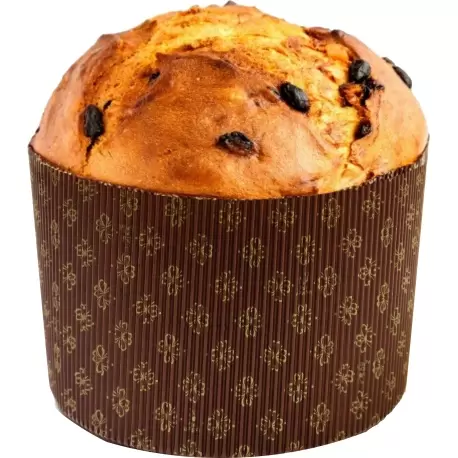 Pastry Chef's Boutique M170-60 Novacart Corrugated Round Traditional High Style Panettone (Panettone Alto) - 6 5/8'' x 4 5/8'...