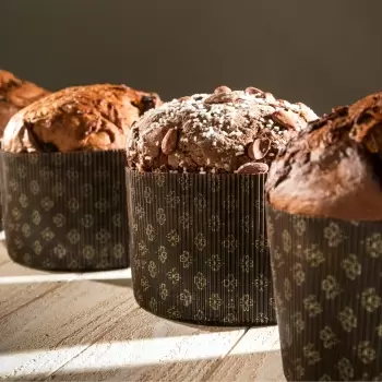 Novacart Corrugated Round Traditional High Style Panettone (Panettone Alto) - 6 5/8'' x 4 5/8'' - 405 pcs -1 Kg