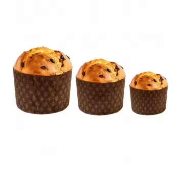 Pastry Chef's Boutique M155/106-100 Novacart Corrugated Round Traditional High Style Panettone (Panettone Alto) - 6 1/16” x 4...