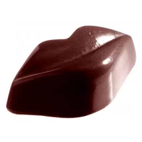 Chocolate World CW2351 Polycarbonate Lips Chocolate Mold - 49 x 26 x 17 mm - 15gr - 4x8 Cavity - 275x175x24mm Valentine's Molds