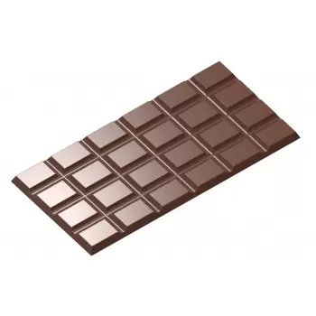 Chocolate World CW2436 Polycarbonate Break Apart Tablet Bar Chocolate Mold - 156 x 77 x 4 mm - 3x1 Cavity - 50 gr - 275x175x2...