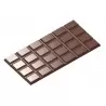 Chocolate World CW2438 Polycarbonate Break Apart Tablet Bar Chocolate Mold - 156 x 77 x 6 mm - 3x1 Cavity - 70 gr - 275x175x2...