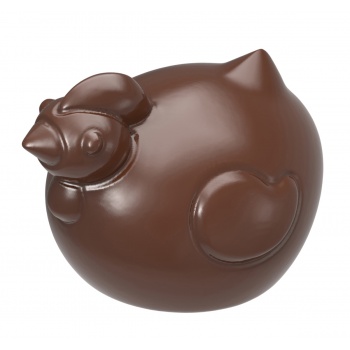 Chocolate World CW2394 Polycarbonate Glossy French Hen / Chicken Chocolate Mold - 37 x 27 x 15 mm - 4x6 Cavity - 7 gr - 275x1...