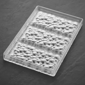 Polycarbonate Chocolate Tablet Bar Mold SPARKLING by Fabrizio Fiorani - 155 x 77 x 12 mm - 3 pcs - 100 gr - 275 x 175 x 24 mm