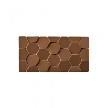 Polycarbonate Chocolate Tablet Bar Mold PAVÉ by Vincent Vallee - 155 x 77 x 10 mm - 3 pcs - 100 gr - 275 x 175 x 24 mm