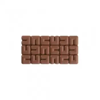 Polycarbonate Chocolate Tablet Bar Mold OLA by Fabrizio Fiorani - 155 x 77 x 10 mm - 3 pcs - 100 gr - 275 x 175 x 24 mm