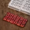 Polycarbonate Chocolate Tablet Bar Mold OLA by Fabrizio Fiorani - 155 x 77 x 10 mm - 3 pcs - 100 gr - 275 x 175 x 24 mm