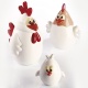 Pavoni KT155 Pavoni Thermoformed Easter Chocolate Mold CHICKEN FAMILY - 3 Different Sizes Thermoformed Chocolate Molds