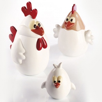 Pavoni Thermoformed Easter Chocolate Mold CHICKEN FAMILY - 3 Different Sizes