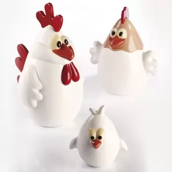 Pavoni Thermoformed Easter Chocolate Mold CHICKEN FAMILY - 3 Different Sizes