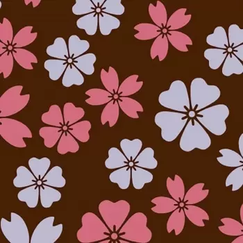 Chocolate World L60767F Chocolate Transfer Sheets - Pink and Burgundy Lotus - 123 x 263 mm - 20 sheets Chocolate Transfer Sheets