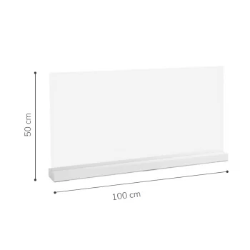 CPPP105 Counter Plexiglass Protection Barrier 100 x 50 cm - 39.3'' x 19.6'' - No Hole COVID-19 Store Protection