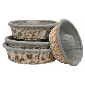 Matfer Bourgeat 118521 Matfer Bourgeat Banneton Linen Lined Crown Basket 11 3/4'' x 3 1/2'' - 1 1/2 Lb Bread Bannetons and Pr...