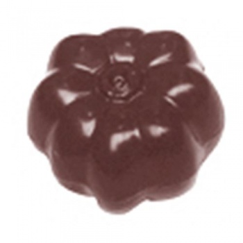 Chocolate World CW1543 Polycarbonate Fall Pumpkin Chocolate Mold - 33 x 33 x 21 mm - 7.5gr - 3x6 Cavity - Double Mold - 275x1...