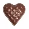 Chocolate World CW1892 Polycarbonate Chesterfield Quilted Heart Chocolate Mold - 33 x 33 x 10 mm - 5gr - 3x6 Cavity - Double ...