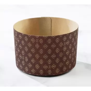 Novacart Corrugated Round Traditional High Style Panettone (Panettone Alto) - 6 5/8'' x 4 5/8'' - 60 pcs - 1 Kg