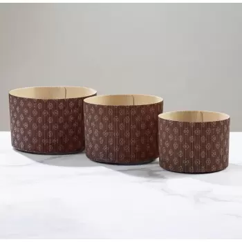 Novacart Corrugated Round Traditional High Style Panettone (Panettone Alto) - 6 5/8'' x 4 5/8'' - 60 pcs - 1 Kg