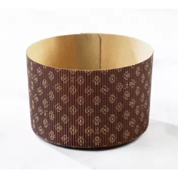 Novacart Corrugated Round Traditional High Style Panettone (Panettone Alto) - 6 5/8'' x 4 5/8'' - 60 pcs - 1 Kg