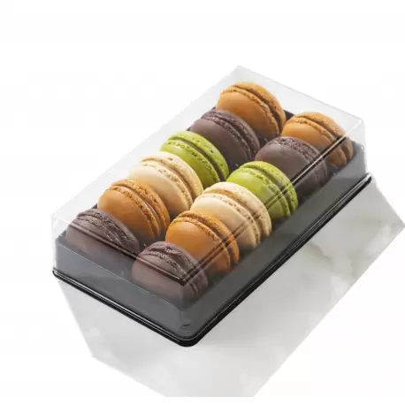 Pastry Chef's Boutique DCM12BK 	Clear Plastic Macarons Storage and Gift Boxes - 12 Macarons - Pack of 60 Macarons Packaging