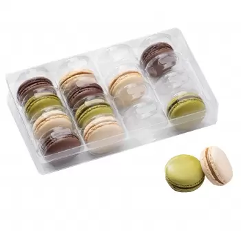 Pastry Chef's Boutique MAC16CL Clear Plastic Thermoformed Macarons Storage and Display Trays - 16 Macarons - Pack of 500 Maca...