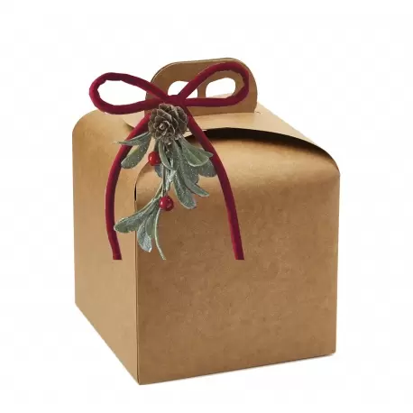 Deluxe Beige Kraft Panettone Carboard Box with handle - 20 x 20 x 18 cm - 25 pcs - Deluxe Beige Kraft Panettone Carboard Box with handle - 20 x 20 x 18 cm - 25 pcs -
