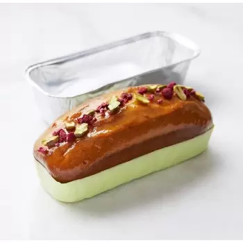 Disposable Aluminum Foil Loaf Pan Straight Smooth Sides - 224 x 84 x 70 mm - 1040 ml - Pack of 100