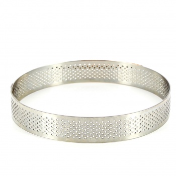 Pastry Chef's Boutique M646516 Stainless Steel Perforated Round Tart Rings ø 16 cm - 2 cm High Round Tart Ring