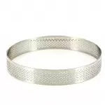 Pastry Chef's Boutique M646518 Stainless Steel Perforated Round Tart Rings ø 18 cm - 2 cm High Round Tart Ring